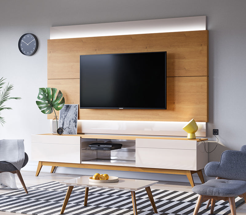 MEUBLE TV CLASSIC 2G 2.2 OFF WHITE/NATURE 10833