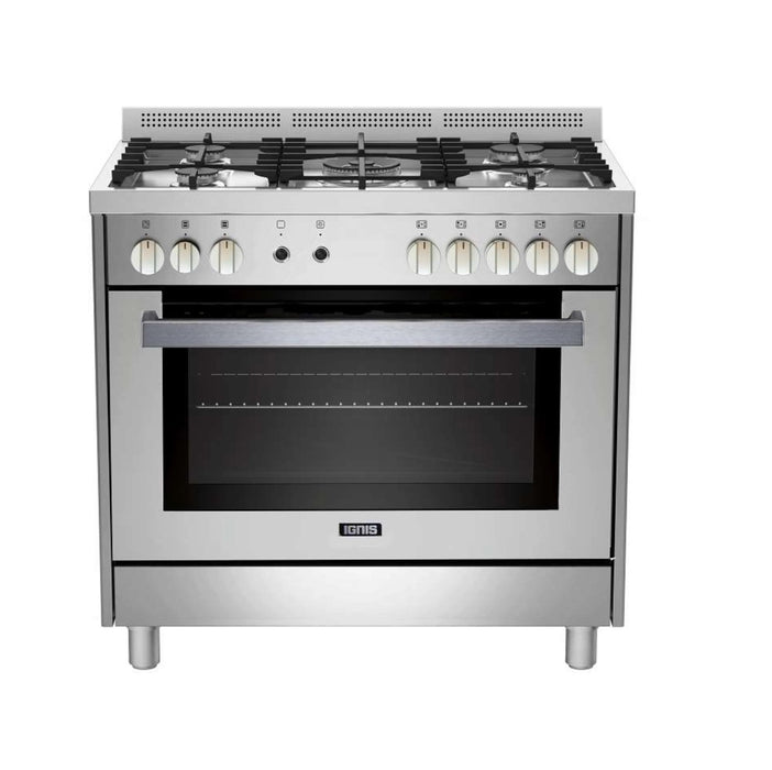 Cuisinière GPD1105DLFX - Ignis 100x60 Gaz, Sécurité intégrale, 5Feux