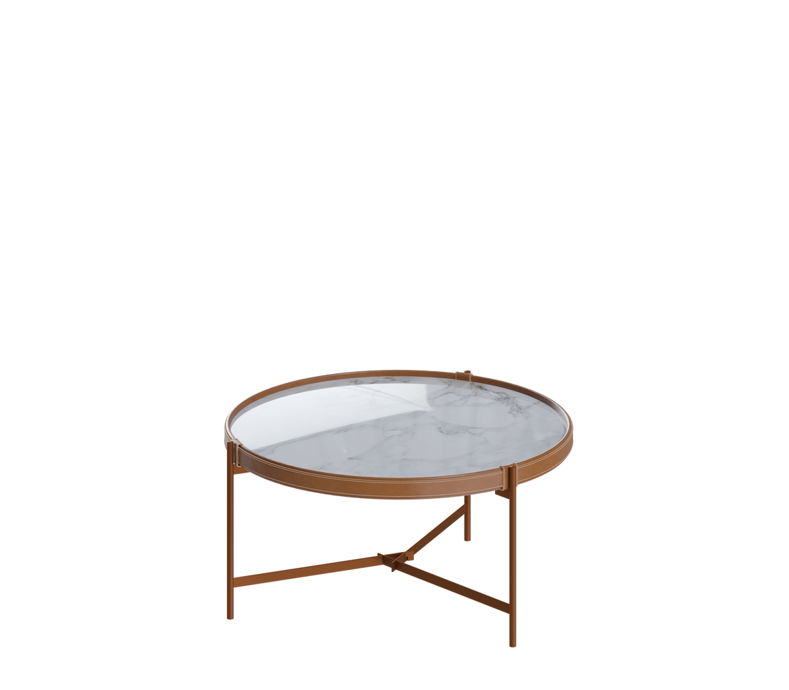 TABLE MESA AQUA CENTRO(P) MARMORE WHITE/COBRE 6809