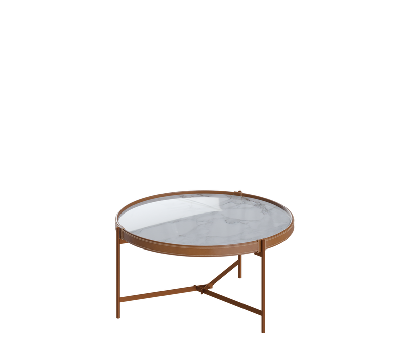 TABLE MESA AQUA CENTRO(P) MARMORE WHITE/COBRE 6809