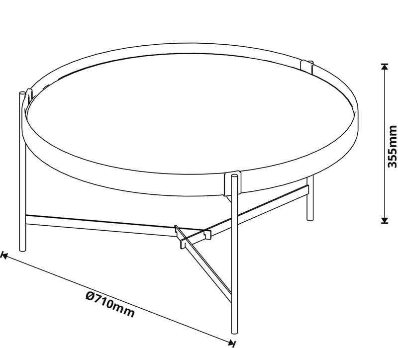 TABLE MESA AQUA CENTRO(P) MARMORE WHITE/COBRE 6809
