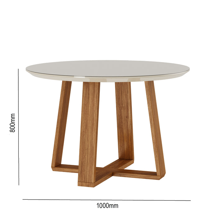 TABLE A MANGER  MESA WOOD 1.2 REDONDA OFF WHITE /NATURE 911