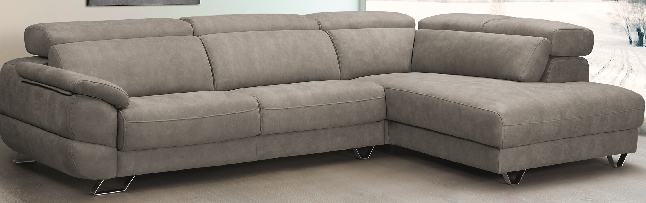 CANAPE EN L DALMATA  ACCOUD DROIT