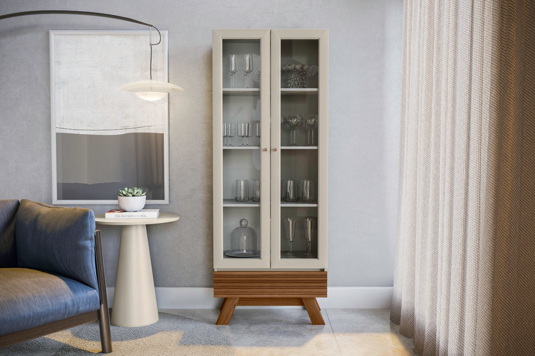 ARMOIRE EN VERRE RÉTRO MARSALA ALMOND OFF WHITE