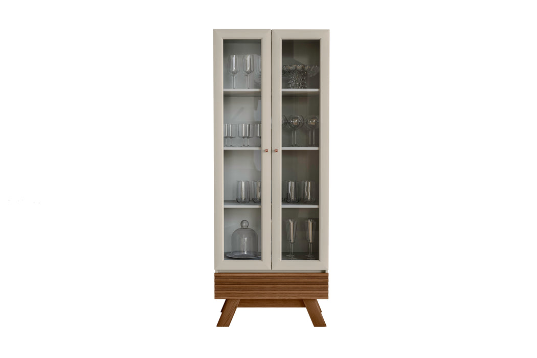 ARMOIRE EN VERRE RÉTRO MARSALA ALMOND OFF WHITE