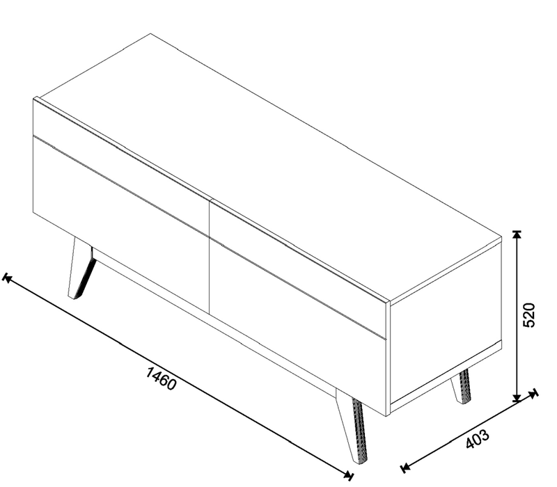 MEUBLE TV  CLASSIC 2G 1.4 BRANCO ACETINADO  1229