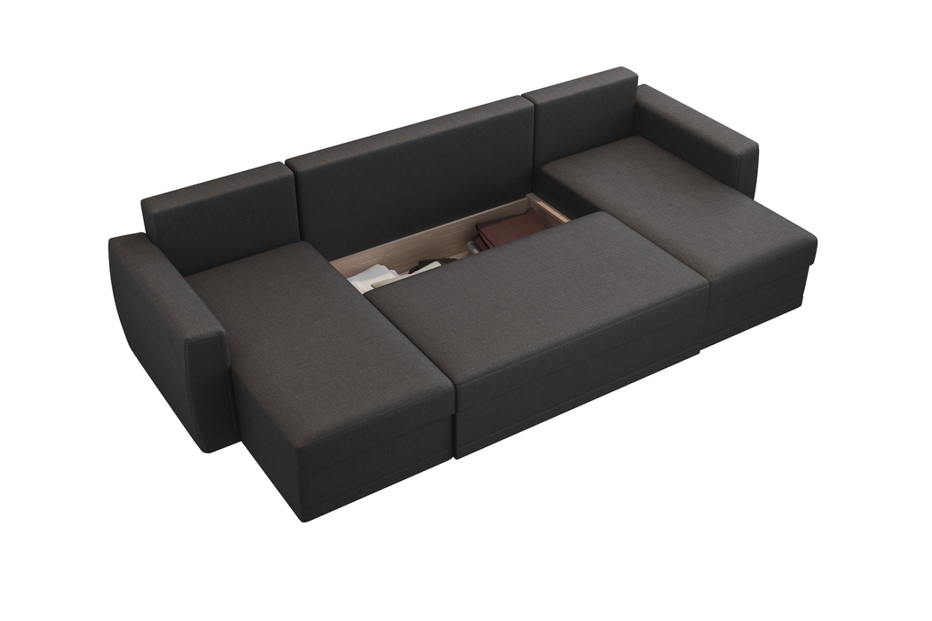 CANAPE JAMES PU NOIR SAWANA ANTHRACITE - A71979