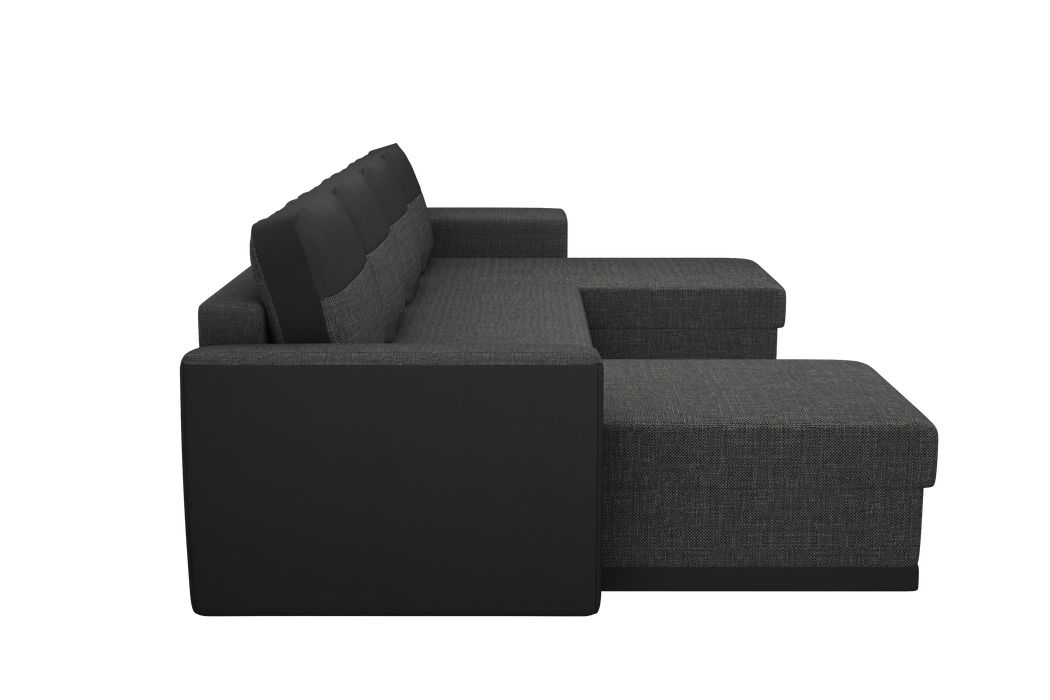 CANAPE JAMES PU NOIR SAWANA ANTHRACITE - A71979