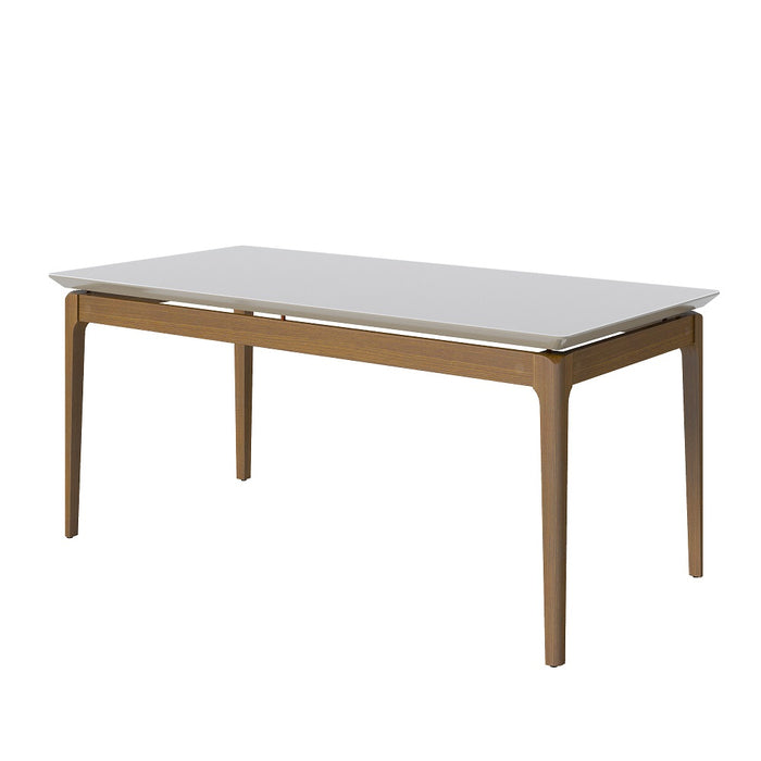 TABLE RECTANGULAIRE VERRE  715  1,8 BLANC CASSÉ / NATUREL