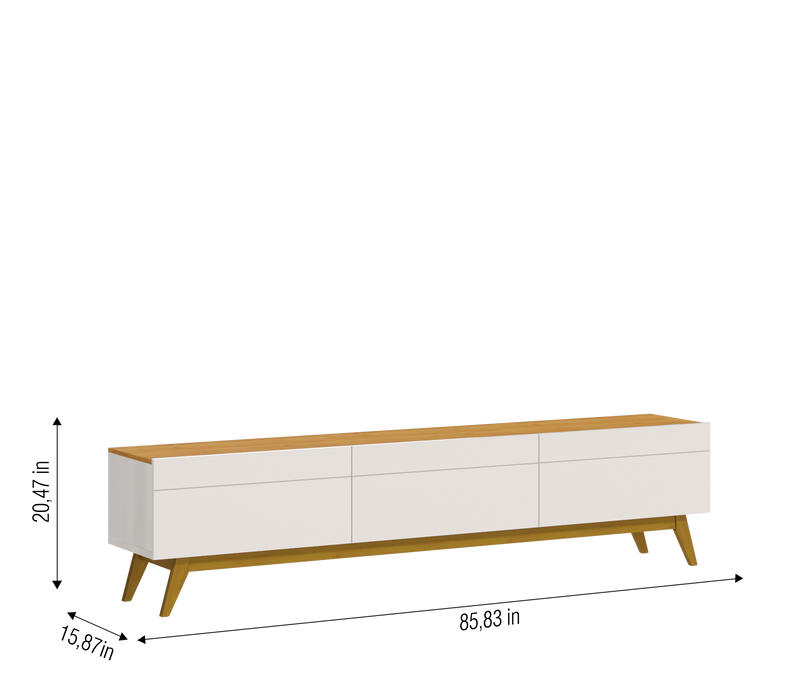 MEUBLE TV  10633 3G - 2,2 BLANC CASSÉ / NATUREL