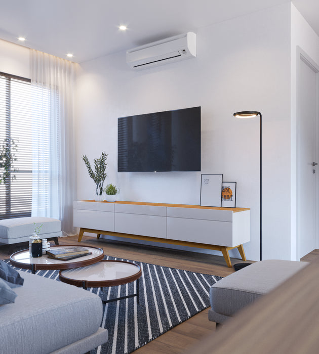 MEUBLE TV  10633 3G - 2,2 BLANC CASSÉ / NATUREL