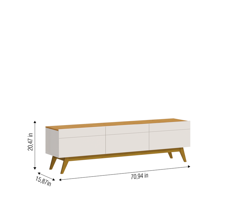 MEUBLE TV 11233  3G - 1,8 BLANC CASSÉ / NATUREL