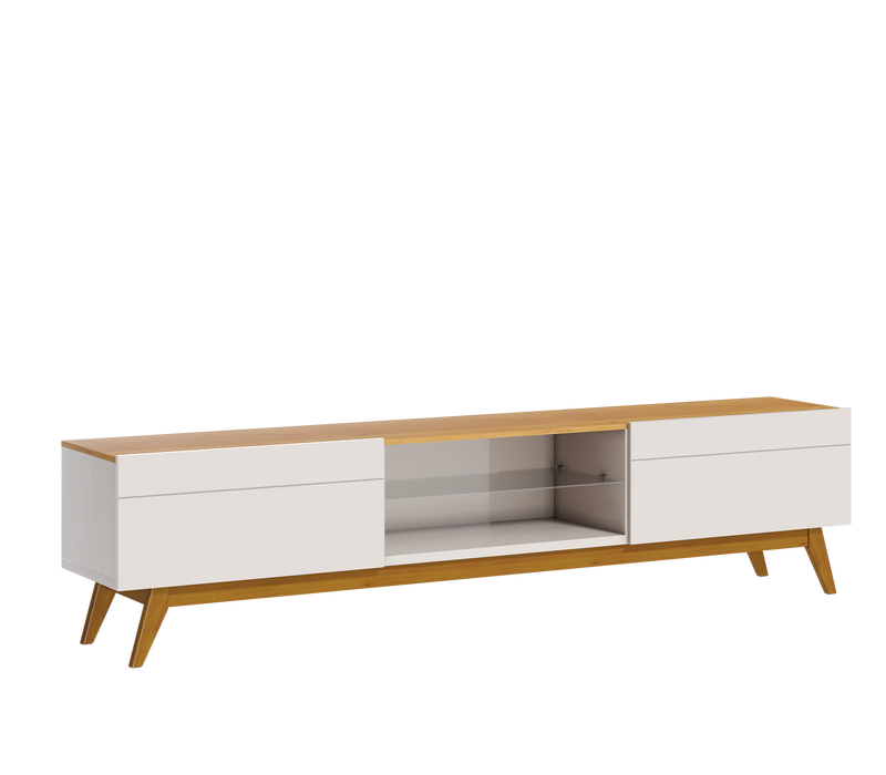 MEUBLE TV    11833 ARC 1,8 - 2G BLANC CASSÉ / NATUREL