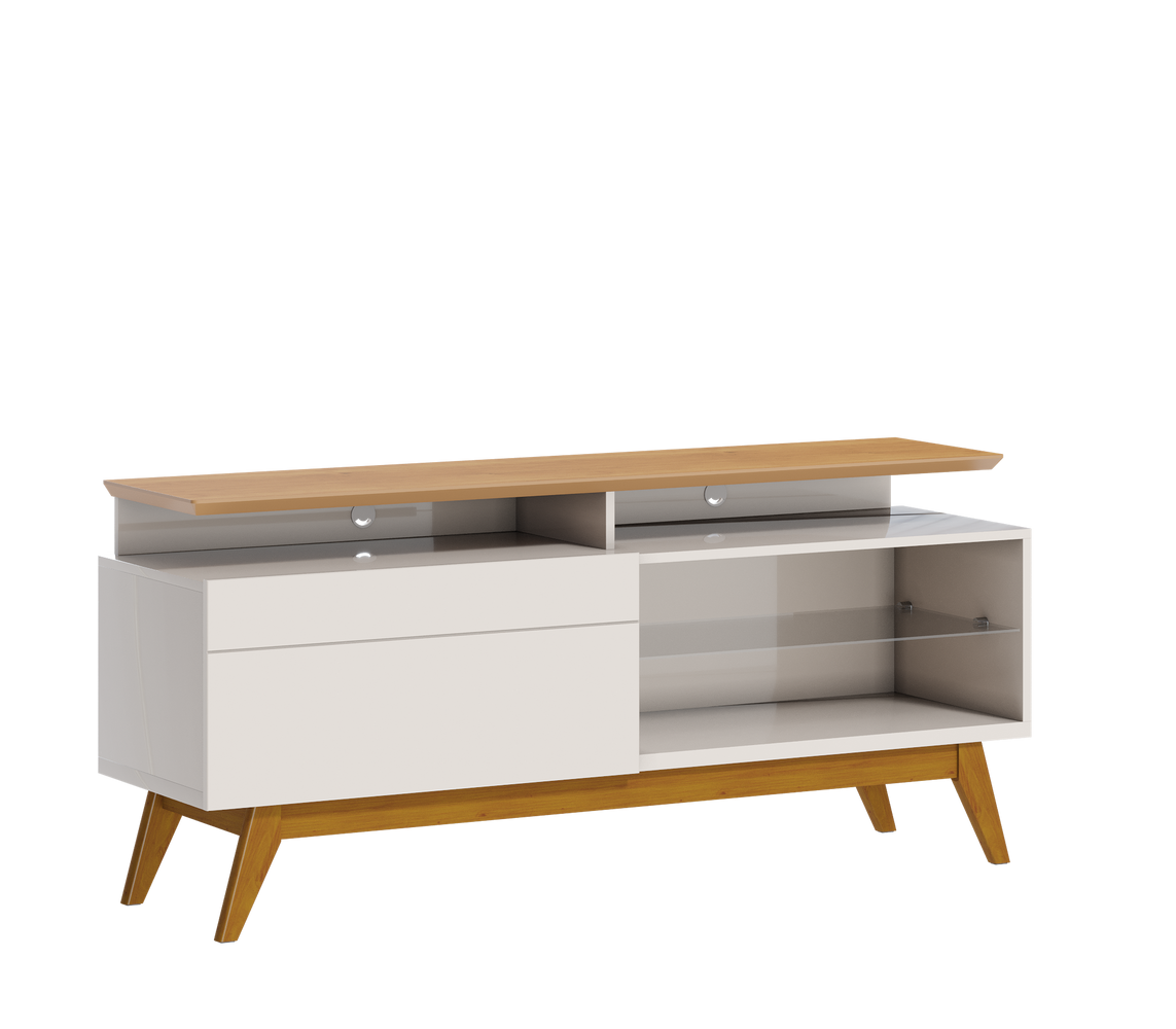 MEUBLE TV   12733 MAIS 1G - 1,4 BLANC CASSÉ / NATUREL