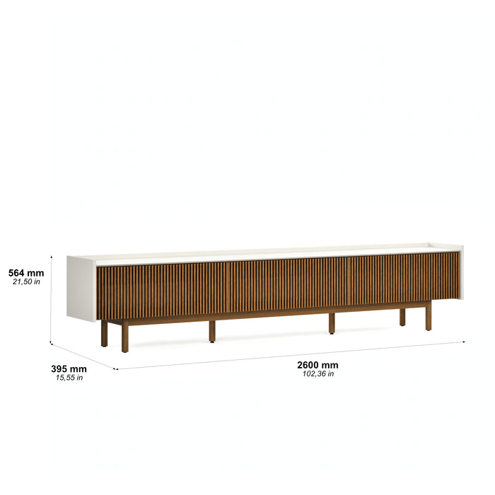 Meuble TV RACK DUNE 2.6 RIPADO OFF WHITE 15.611