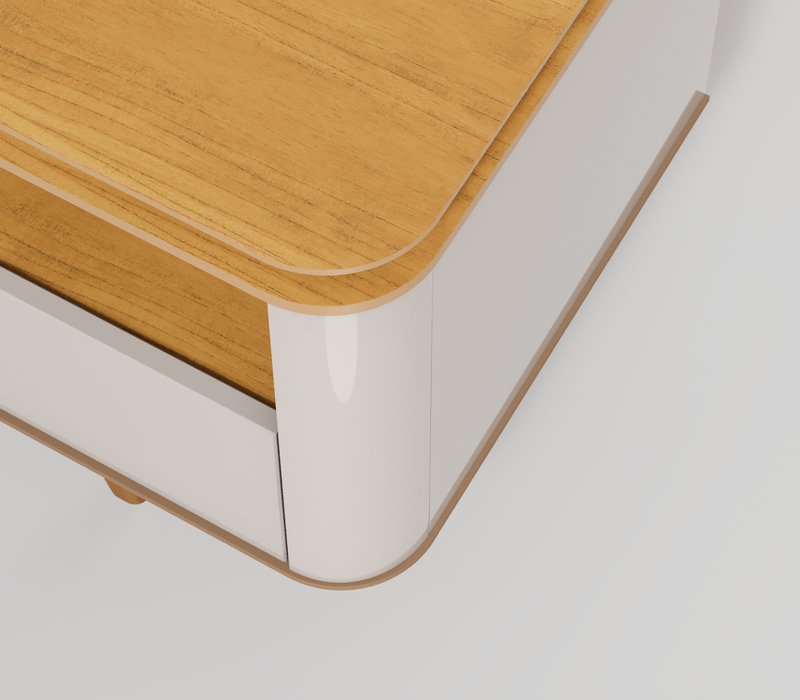 MEUBLE TV 16133 ARC 2,6 - 3G BLANC CASSÉ / NATUREL