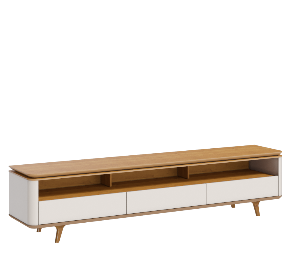 MEUBLE TV 16133 ARC 2,6 - 3G BLANC CASSÉ / NATUREL