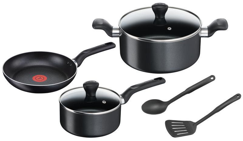 SET BATTERIE B459S784 ALU NSPTFE SUPER COOK NOIR 7PCS NON-STICK TEFAL