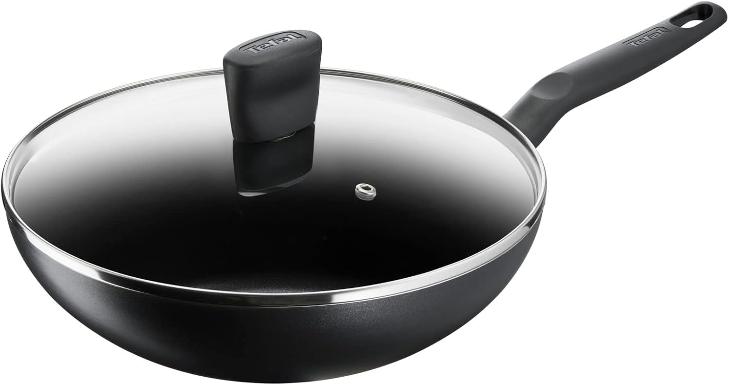 POELE WOK B4591684 ALU NS PTFE G6 SUPER COOK 28+LID TEFAL