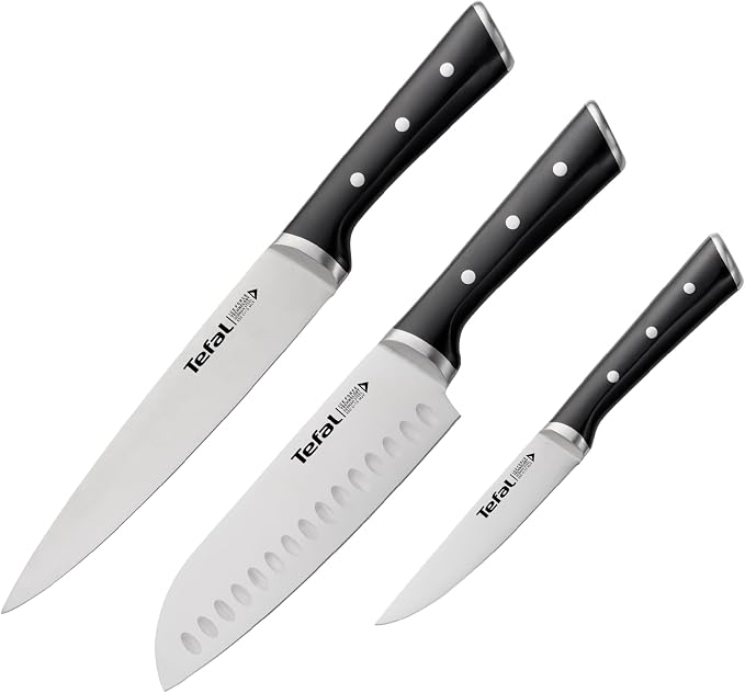COUTEAUX DE CUISINE K232S374 ICE FORCE SET 3 KNIVES  SANTOKU  TEFAL