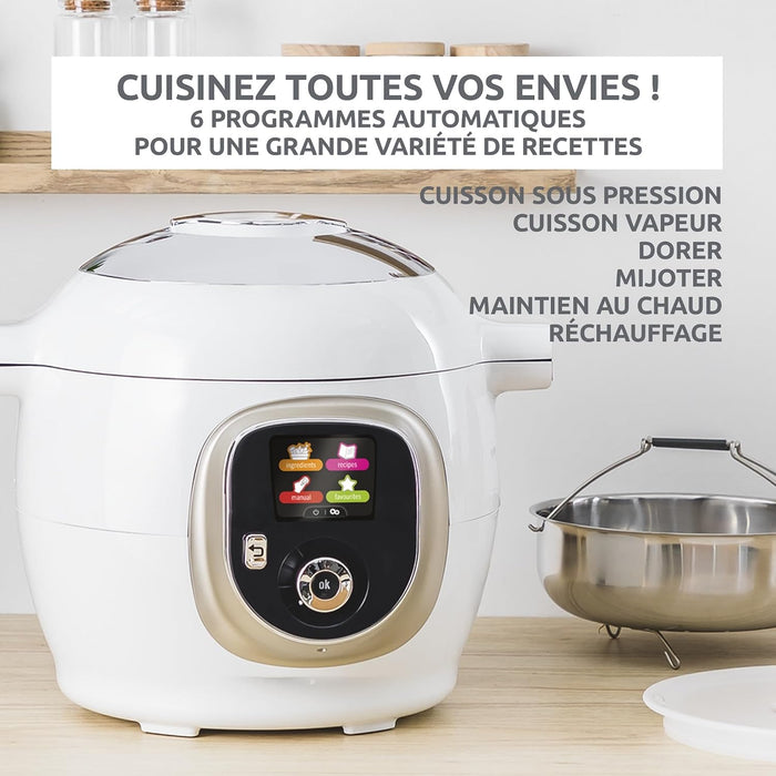 MULTICUISEUR CE851A10 COOKEO +150 RECETTES 6L BLANC SILVER