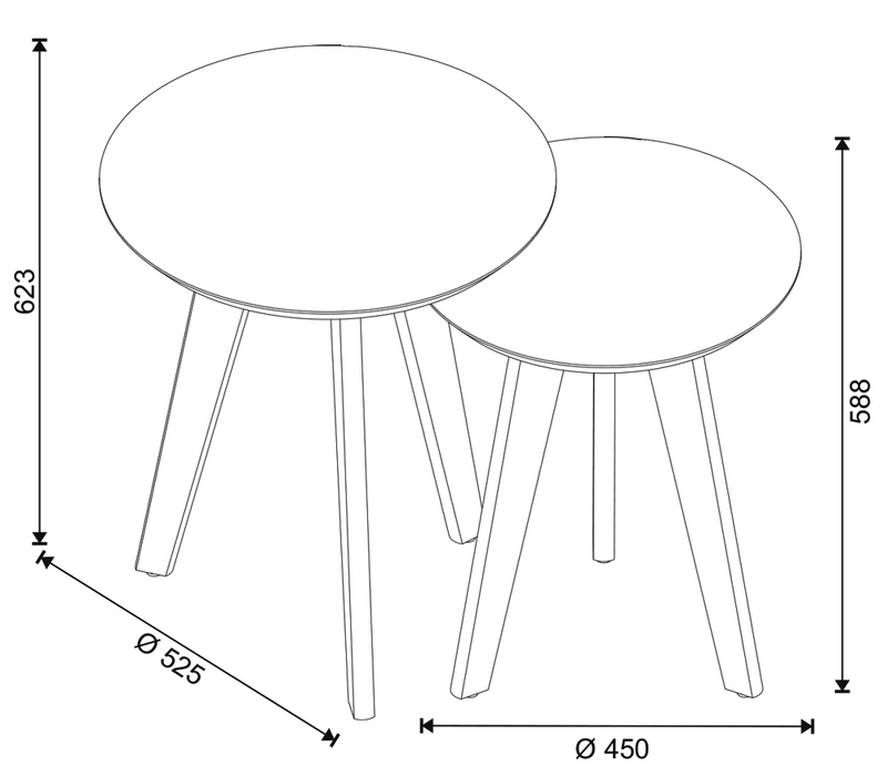 TABLE D’APPOINT 60411 CLASSIC ROUNDA BLANC CASSÉ
