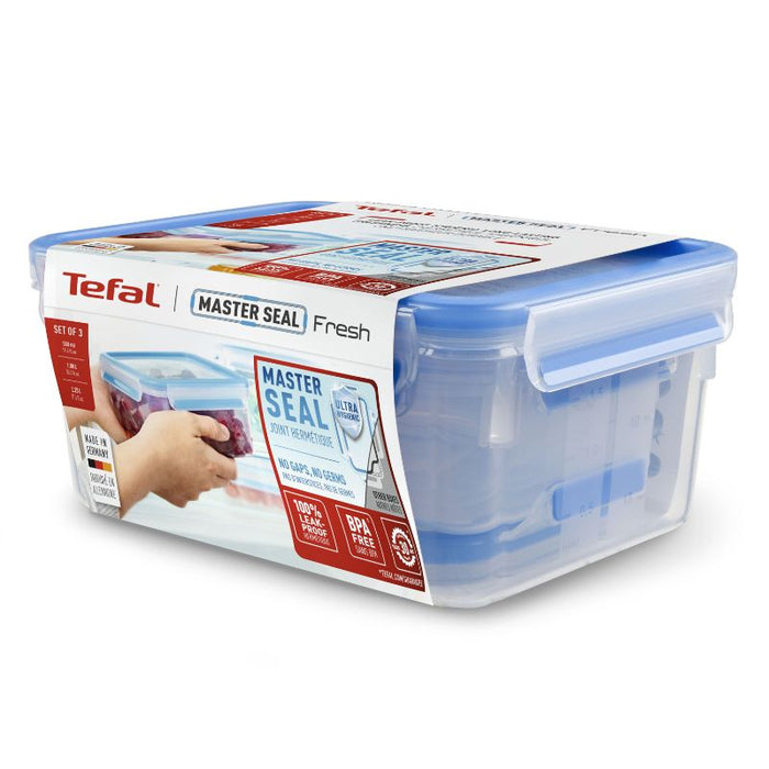 BOITE A PROVISION K3028912  RECT. SET DE 3 PCS  0.55/2.30L TEFAL
