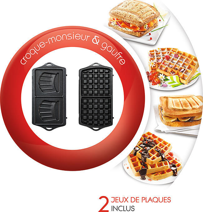 CROQUE MONSIEUR SJ615612 BREAK TIME 2 PLAQUES AMOVIBLES MOULINEX
