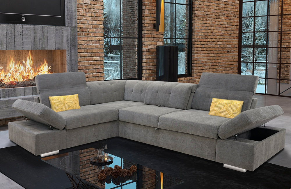 CANAPE MATTHEW ACV REV PANO-TISSU BOSTON GRIS -A89308