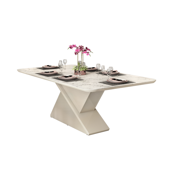 TABLE A MANGER DJ ZAFIRA 2000*1000*30 OFF WHITE/MARMO *20 350.199
