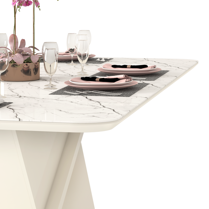 TABLE A MANGER DJ ZAFIRA 2000*1000*30 OFF WHITE/MARMO *20 350.199