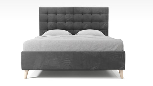Lit JAPP 2 velours gris 160x200 cm - A87069