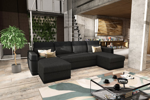 CANAPE JAMES PU NOIR SAWANA ANTHRACITE - A71979