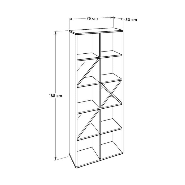 Meuble de Rangement Bibliothèque KTP-910-SS-1-BOIS